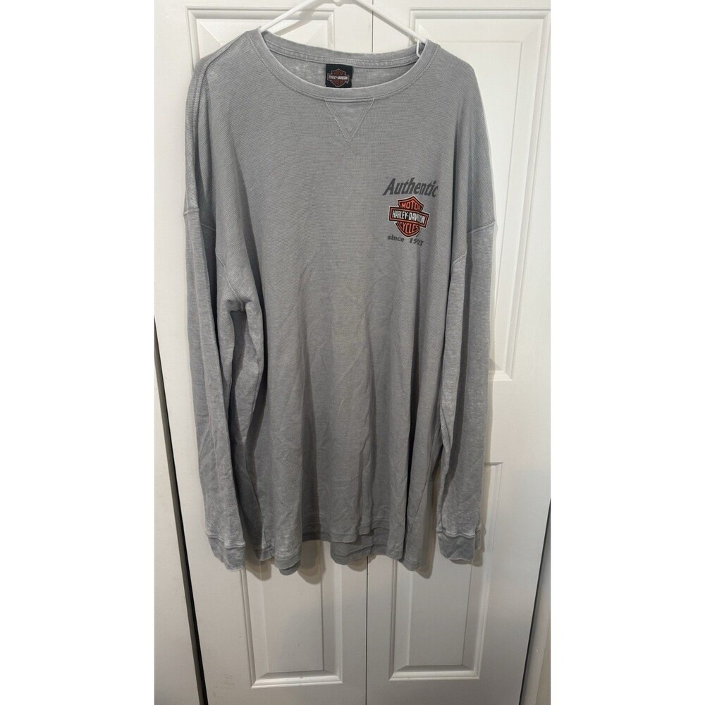 Vintage Harley Davidson long Sleeve Shirt Men's 3XL Gray